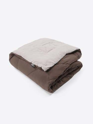 Image of Monte Carlo Polyester Comforter Double Bed | 200 GSM Lightweight & Reversible | Soft Quilt for Mild Winter | Easy Care All Season Comforter (Beige) | 87 x 94 Inches