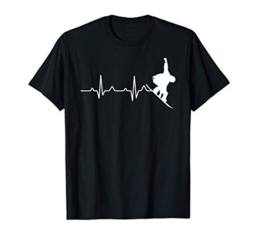 Awesome Snowboarder Heartbeat Cool Snowboarding Heart Beat Camiseta