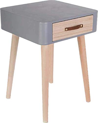 THE HOME DECO FACTORY HD3739 MESITA Noche, Madera, Blanco, 37x37x37.5 cm