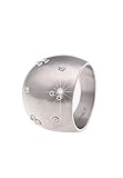 AUSGEFALLENES ACCESSOIRE: Dieser silberfarbene Fingerring für Frauen, setzt einen auffallenden schönen Akzent auf Ihren Finger - ein modischer Tagesschmuck mit extravaganten funkelnden weißen Strass-Steinen.