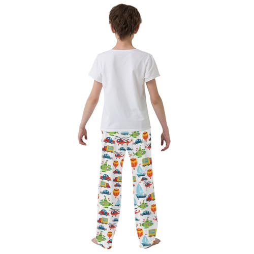 ZZXXB Airship Sailboat Car Boys Long Pants Soft Trousers Elastic Waist Kids Lounge Bottoms with Pockets S-XL3