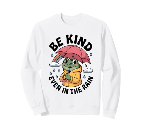 Be Kind In The Rain Cute Frog Kindness Groovy Rainbow �g���[�i�[