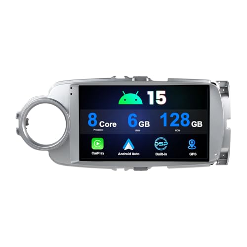 MISONDA [6G+128G] Android 15 Autoradio 8 Core para Toyota Yaris GRMN 2012-2017 - Carplay inalámbrico y Android Auto/DSP-Cámara&Mic- 9 Pulgadas IPS 2 DIN RDS BT Dab SWC