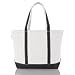 CB STATION Medium Canvas Boat Tote with Top Zip Closure : Chic classicÂ  Â  (Blank Bag, Hot Pink)