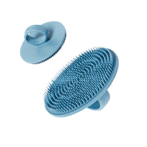 Image of Face Scrubber - Handheld Facial Tool, Deep Cleansing Exfoliating Facial Brush. Fights Acne with Gentle, Silicone-Like Bristles, Long Lasting, & Hypoallergenic (Blue)
