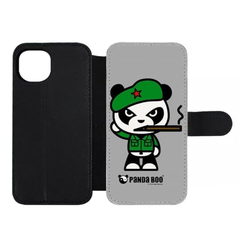 Etui cuir pour iPhone 15 humour Panda Boo pour vos trajets et cafe
