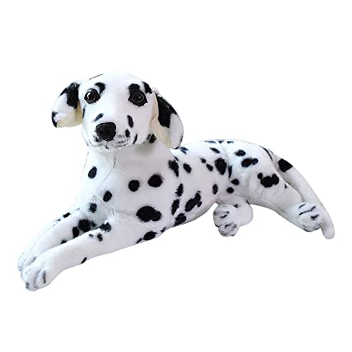 Plüschtier Dalmatiner 50CM Plüschhund Liegend Hunde Kuscheltier für Kinder,50cm Stofftier Hund Lebensecht Weiß Schwarz Dalmatiner Tier Plüsch Puppe Hund Kissen Plüschtier Spielzeug für Jungen Mädchen