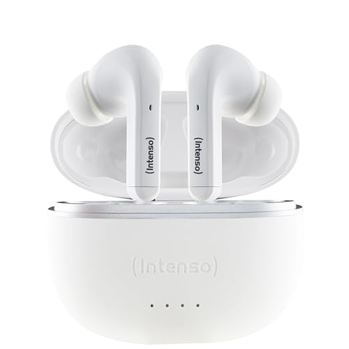 Intenso White Buds - TWS True Wireless Kopfhörer T302A mit Active Noise Cancelling und bis zu 35 Std. Musikwiedergabe, k...