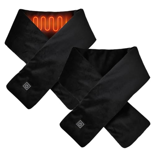 2 Piezas Bufandas Calefactables Eléctricas Unisex, 3 Niveles de Temperatura, Bufandas Térmicas para Invierno, Perfectas para Actividades al Aire Libre y Esquí