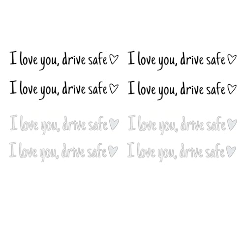 8PCS I Love You Drive Safe Mirror Sticker I Love You Drive Safe Car Decals Rear View Mirror Decal for Safety Reminder