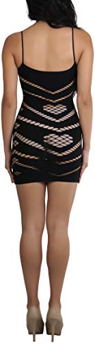 Image of ToBeInStyle Women's Stretch See Through Fishnet Novelty Mini Rave Party Dress