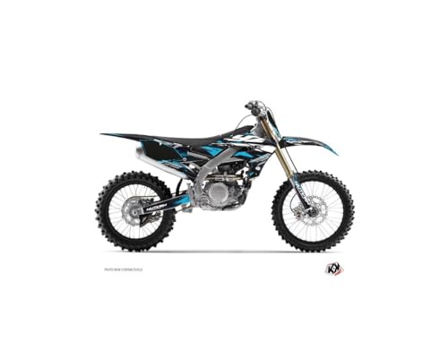 Kit deco moto cross Yamaha 250 YZF bleu graphisme techno 4 temps