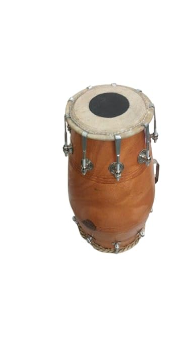 Image of Sai Musical Naal Dholak Drum Mango Wood Bolt Tuned Khol Dhol For Bhajan Kirtan Yoga.