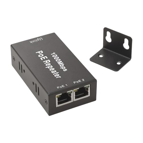 Leehitech ギガビット POEエクステンダー 1入力2出力 IEEE 802.3af/at 壁掛け式