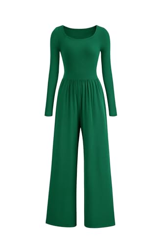 PRETTYGARDEN Womens Jumpsuits Dressy Casual Fall Fashion 2025 Trendy Long Sleeve Wide Leg Rompers Spring Work Office Outfits