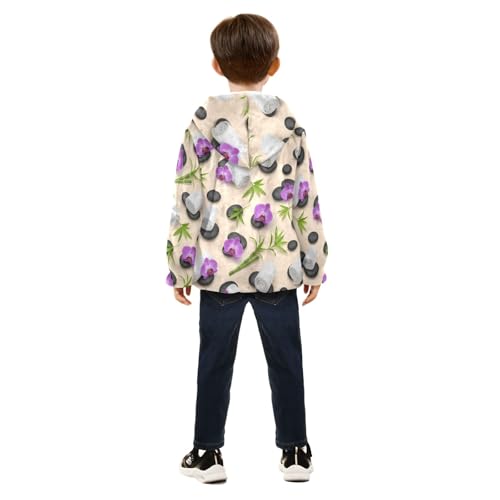 CHIFIGNO Black Spa Stones Boy Thick Comfy Fleece Outerwear Jackets with Polar Fleece Lining 3T4