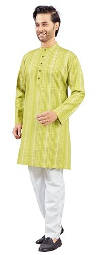 Image of Studio Shringaar Men's Cotton Relaxed Fit Straight Kurta