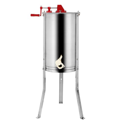 VINGLI 2 Frames Manual Honey Extractor Separator, Food Grade Stainless Steel Honeycomb Spinner Drum Crank By Hand with Adjustable Height Stands, Beekeeping Pro Extraction Apiary Centrifuge Equipment