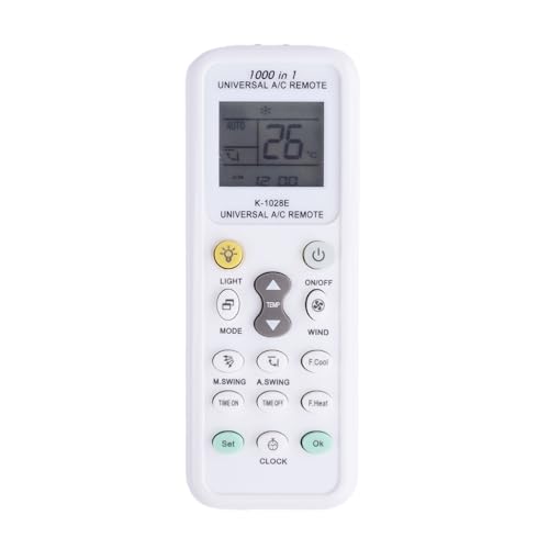 Jecdfs Mando a Distancia Universal para Aire Acondicionado con 1000 Códigos, Compatible con el 99,99% de los Climatizadores, Pantalla LCD de 1,8 Pulgadas y Función de Luz LED para Uso Cómodo y Práctic