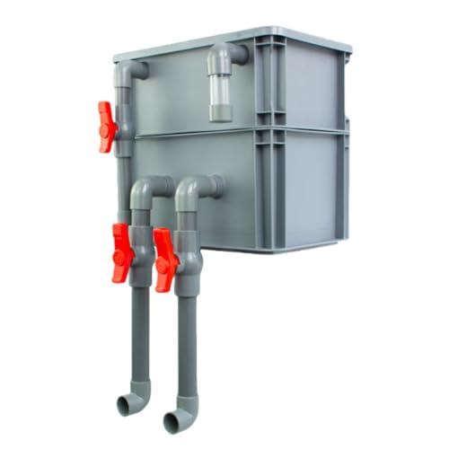 Brfveob 水槽フィルター 上部箱フィルターボックスの魚の池の浄化循環水装置水槽トリクルボックスフィルターボックス 熱帯水族館に適しています (2段)