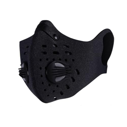 Máscara del respirador, máscara de polvo de carbono activado contaminación anti polen alérgenos cara de escape de gases filtrado PM2.5 para correr el ciclismo Manténgase caliente, respirando, negro