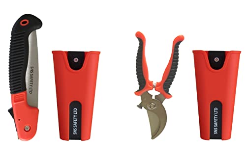 SNS SAFETY LTD Juego de Herramientas de Jardinería, Que Consta de una Sierra de Mano Dentada Plegable y una Podadora Manual, Ambos acompañados de una Funda Flexible y Liviana Cover