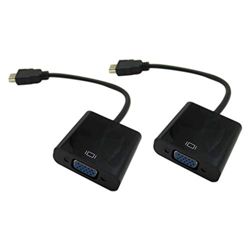 USonline911 Black 1080P HDMI Male to VGA Female Video Cable Cord Converter Adapter for PC Monitor 2Pcs