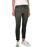 Sportiver casual Style Jewelly Damen Jogger  Lange Hose aus weichem Sweat Denim Schlupfhose aus Jogg Stoff  Athleisure Pants (Khaki, L)