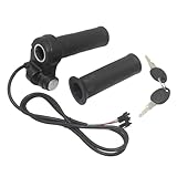 MoSundi Empuñadura de acelerador de 3 pines con sensor Hall y 2 llaves, impermeable y ergonómico, compatible con bicicletas eléctricas, scooters y triciclos, color negro