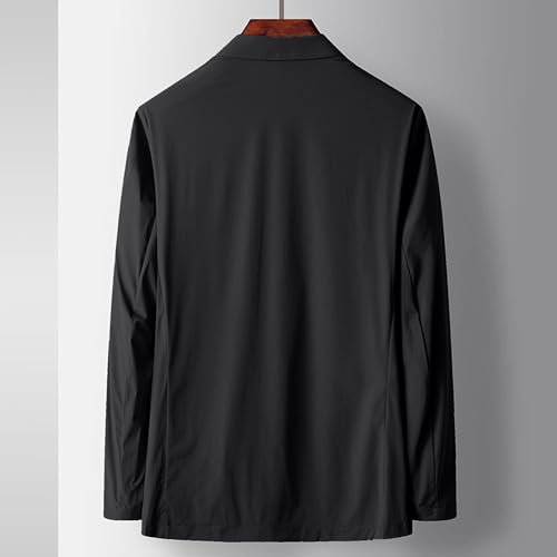 Men's Lightweight Button Cotton-Linen Suit Jacket Unlined Sport Coat Casual Solid Color Herringbone Blazer3