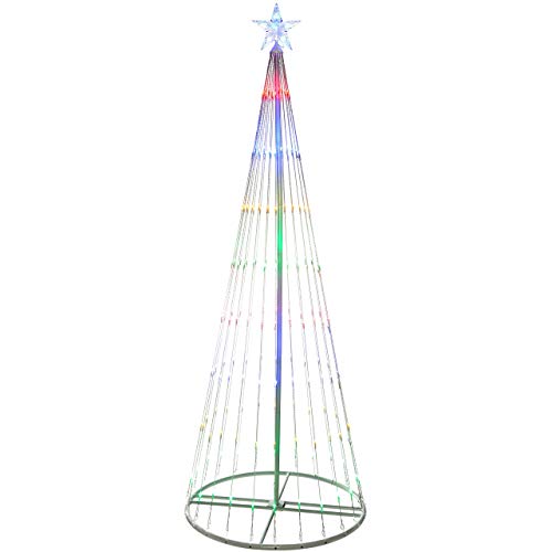 WeRChristmas Pre-Lit LED Animated Flashing Pop-Up Christmas Tree, 190 cm - Multi-Colour