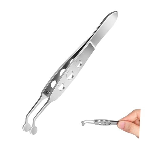 Healeved - Pinzas para masaje de glándulas meibomius, herramienta para párpados y bolsillos debajo de los ojos, acero inoxidable, 10,5 Cm, alivio de ojos cansados