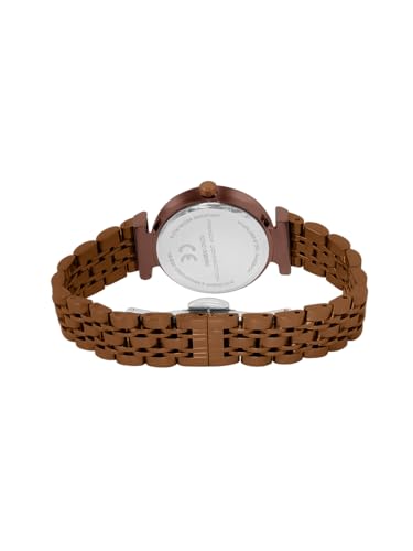Image of French Connection Textured Brown Round Dial with Brown Stainless Steel Metal Strap Watch - for Womens FCN0133BRM