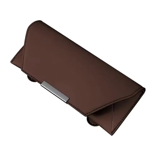 Étui à Lunettes de Soleil Pare-Soleil Voiture : Rangement Pratique Marron