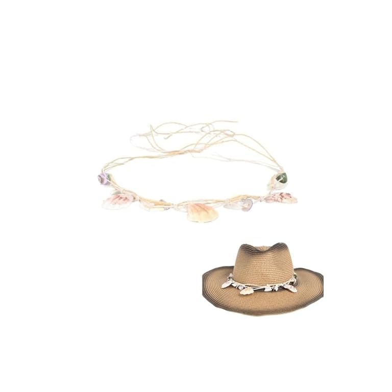 Generic Marine Style Sun Hat Band Seashell Charms Decorative Fedora Panama Strap Belt Replacement Hatband for Women Men Straw Hat Beach Cap (Hat Band Only) generic marine style sun hat band seashell charms decorative fedora panama strap belt replacement hatband for women men straw hat beach cap (hat band only)