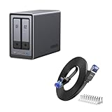 UGREEN NASync DXP2800 2-Bay NAS Server mit Cat 8 LAN Kabel, Intel N100 Quad-Core, 8GB DDR5, 2,5GbE LAN, 2×M.2 NVMe-Steckplätze, 4K HDMI (Diskless)