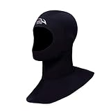 KBOLAE Traje de buceo con capucha para adultos, gorro térmico para surf, equipo de buceo, color negro, talla XXL
