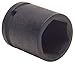 Westward 4LXF1 Impact Socket, 1/2 Dr, 6 Pt, Std, Univ, 19mm