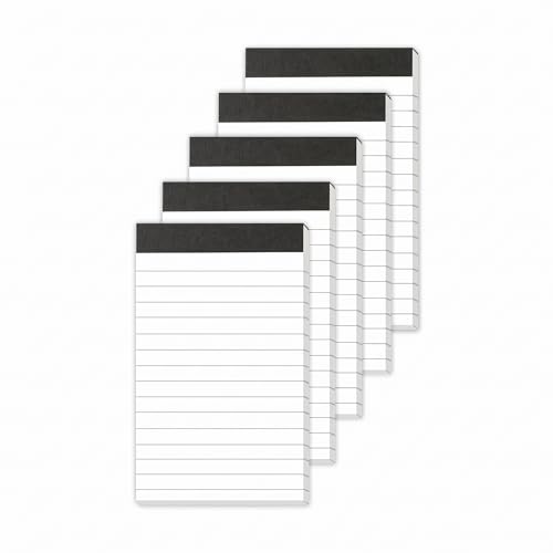 TaShow Notebooks, 12 Pack Small Lined Writing Pads 30 Sheets Glue Top A7 Mini Notebook, Sturdy Backing Pocket Work Notebooks For Note Taking Office Supplies Student School Meeting Daily Reminders