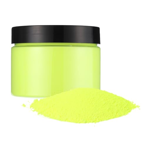 uxcell 3.5oz (100g) Fluorescent Pigment Nail Powder Neon Pigment Powder Made of Resin (Water-Based) for Ink, Coating, Leather, Printing, Lemon Yellow