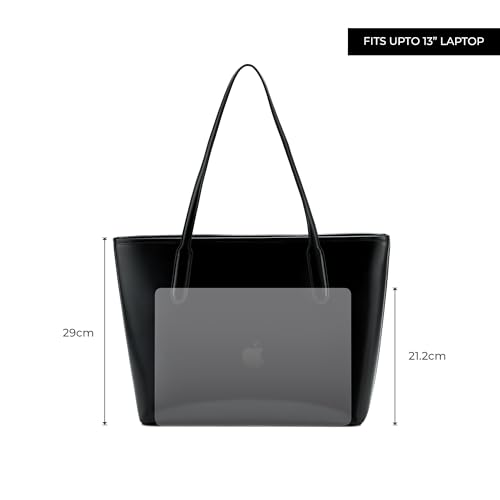 Image of Miraggio Akiva 13 Inch Laptop Tote Bag For Women Office Use | Office Tote Bag With Padded Laptop Sleeve And Zipper Closure | Stylish Totes