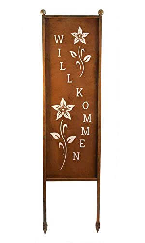 Schild Spruchtafel Gartenschild Edelrost Rost zum Einstecken rostige...