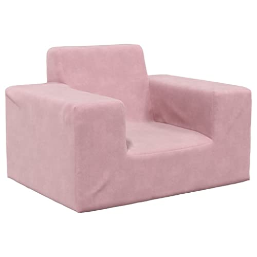 vidaXL Sofá para Niños Felpa Suave Acolchado Tapizado Infantil Bebé Sillón Reclinable Respaldo Reposabrazos Espuma Mueble...