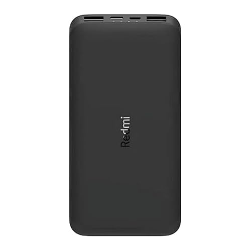 باور بانك شاومي ريدمي 10000 مللي امبير في الساعة: شحن سريع رباعي المنافذ، تصميم صغير لإمداد الطاقة أثناء التنقل | خلايا ليثيوم بوليمر عالية السعة | مدخل مزدوج (مايكرو USB وUSB-C) | أسود