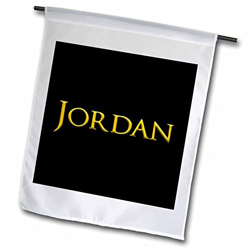 3dRose Jordan attractive girl baby name in the USA. Yellow on black gift - Flags (fl_354949_2)