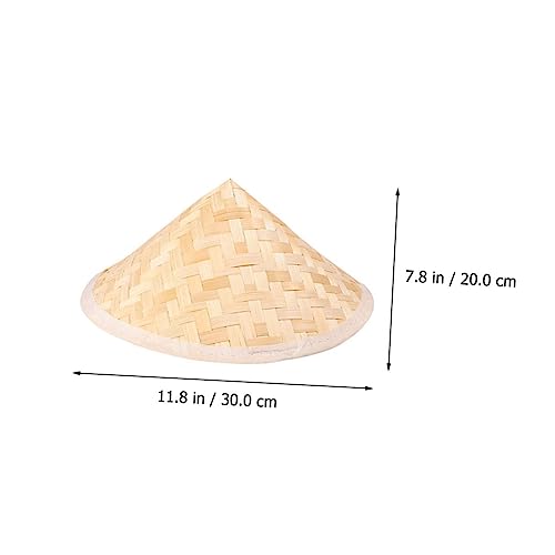 2pcs Fine Crafted Bamboo Hat for Boys and Girls Sunhat Uv Protection Straw Cap Beige3