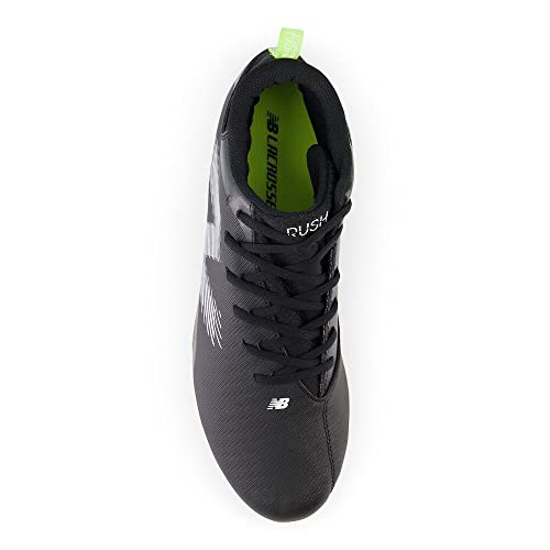 New Balance New Balance Men's Rush V4 Mid Lacrosse Shoe, Black/Black/Hi-Lite, 6 M