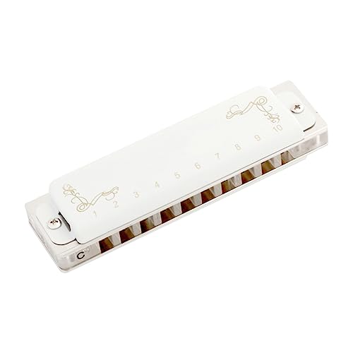 PacuM Harmonica par Instrument Key 10 Trous 20 Tons Harmonica Diatonique Peigne Transparent avec Couvercle Blanc Instruments de Musique Professionnels Harmonica - Les Beatles, Paul McCartney, John Lennon, RIngo Starr, George Harrison PacuM Harmonica par Instrument Key 10 Trous 20 Tons Harmonica Diatonique Peigne Transparent avec Couvercle Blanc Instruments de Musique Professionnels Harmonica – Image 3