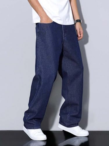 Image of KOTTY Mens Solid|Mid Rise| Coin Pocket|Button|Ankle Length|Loose Fit|5 Pocket Jeans for Mens