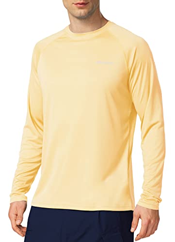 Tee shirt protection solaire homme jaune contre les coups de soleil en mer